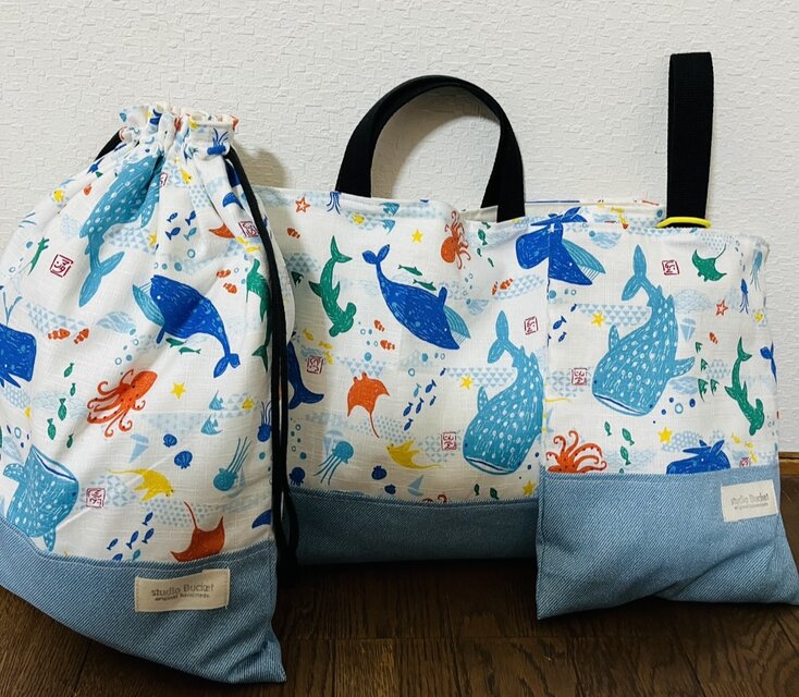 ☆入園、入学☆レッスンバッグ、お着替え袋、シューズ袋セット W