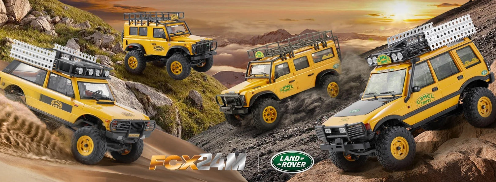 FMS 1:24 FCX24M ランドローバー ディフェンダーD90 キャメル