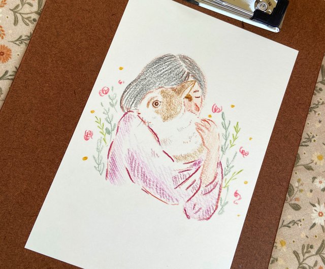 台湾 【絵画のようなかわいい色鉛筆】イラスト/オーダーメイドギフト