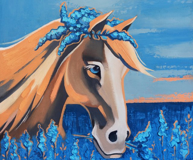 送料無料】ロシア 馬の絵画 保育園 オリジナルアート 動物のアート