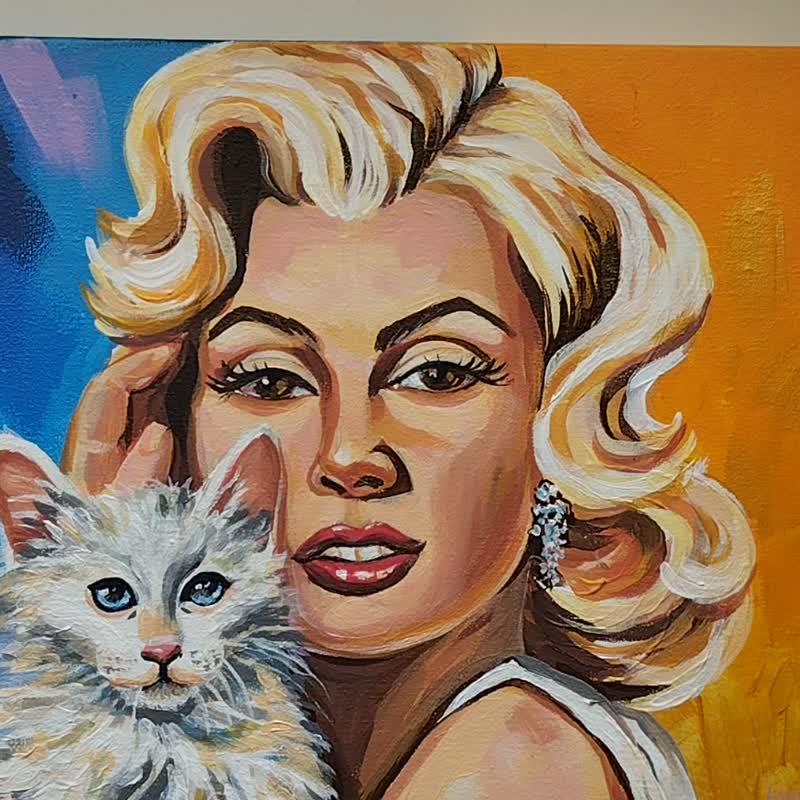 マリリン・モンローのキャンバスに描かれたアクリル画、オリジナルの