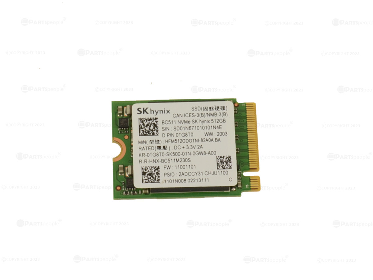 SK Hynix BC511 512GB NVMe PCIE SSD M.2 Hard Drive TG8T0