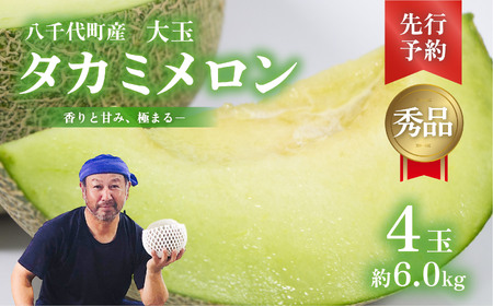 先行予約】メロン タカミメロン 秀品 4-5玉 約6kg 八千代町産 | 茨城県