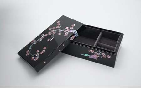 高岡漆器】宝石箱 桜花 螺鈿 民芸品 工芸品 伝統技術 FAD-0717 | 富山