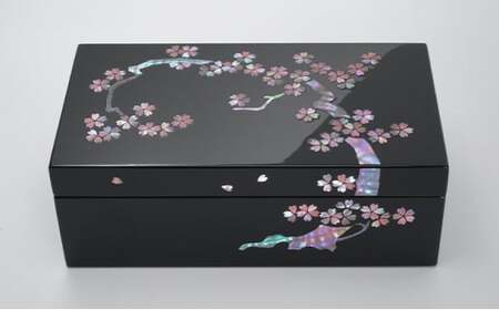 高岡漆器】宝石箱 桜花 螺鈿 民芸品 工芸品 伝統技術 FAD-0717 | 富山