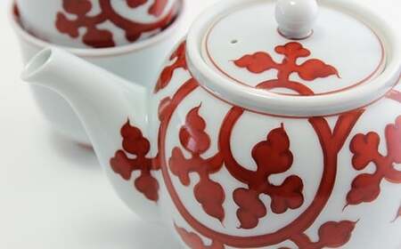 源右衛門窯 赤絵唐草文 茶器 食器 有田焼 お茶セット 有田焼 急須