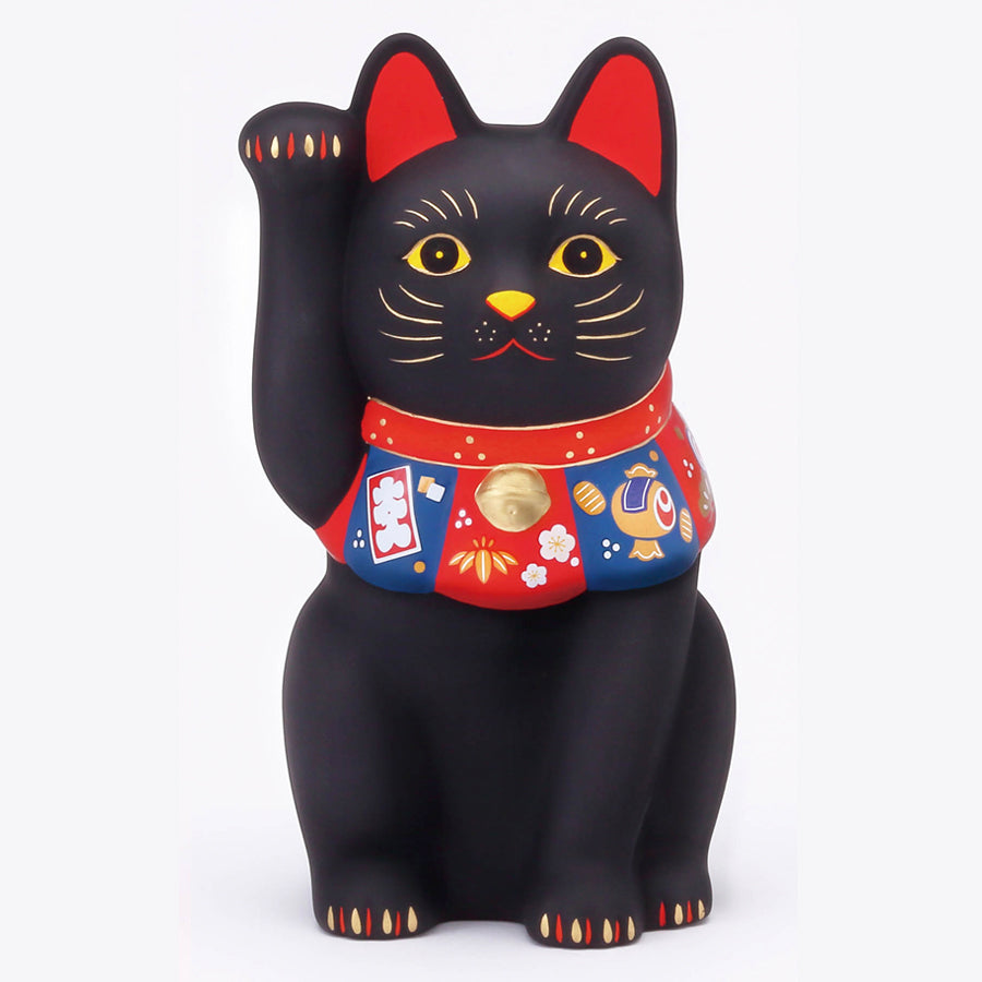 福づくし招き猫(黒・大) – 中外陶園オンラインストア