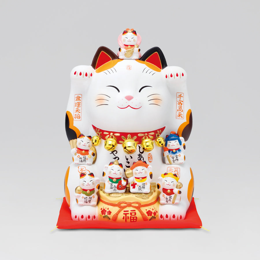 錦彩七福神招き猫(8.5号) – 中外陶園オンラインストア