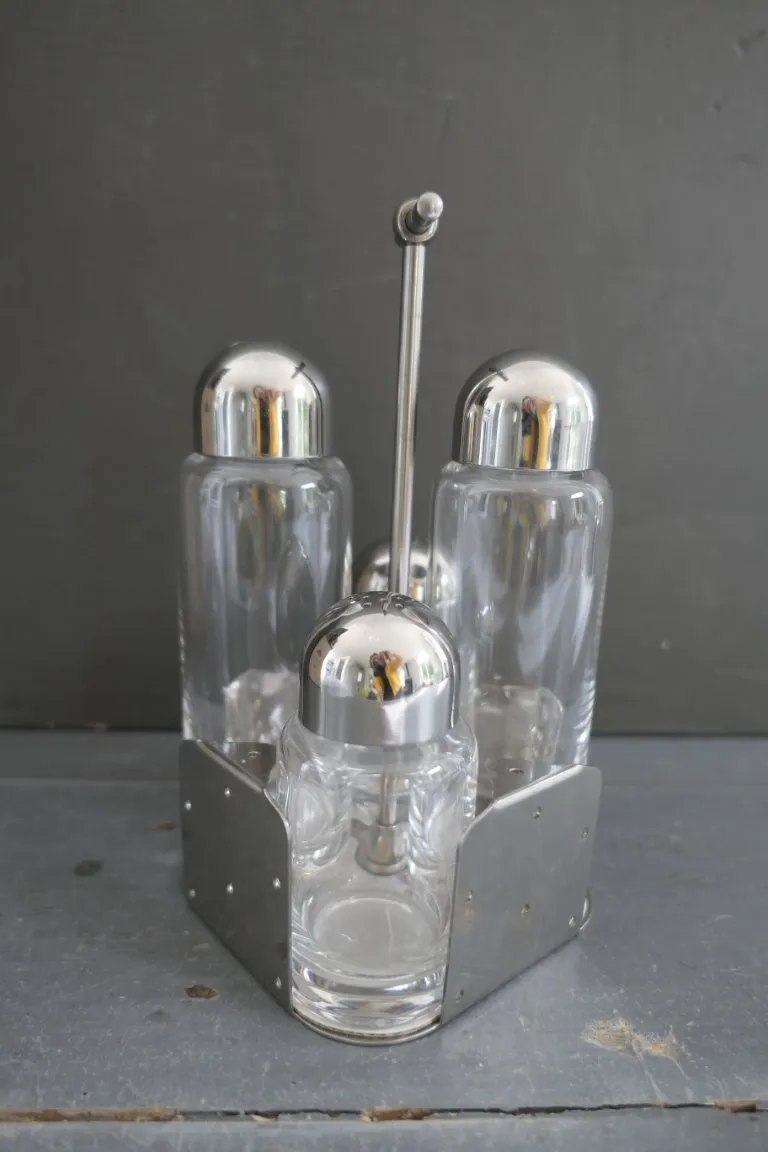 Vintage Salt And Pepper Tableware By Wilhelm Wagenfeld For Wmf