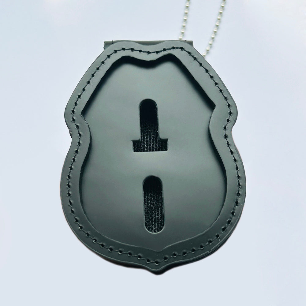 NYPD Sergeant Shield Recessed Badge Holder W/ Belt Clip & Neck