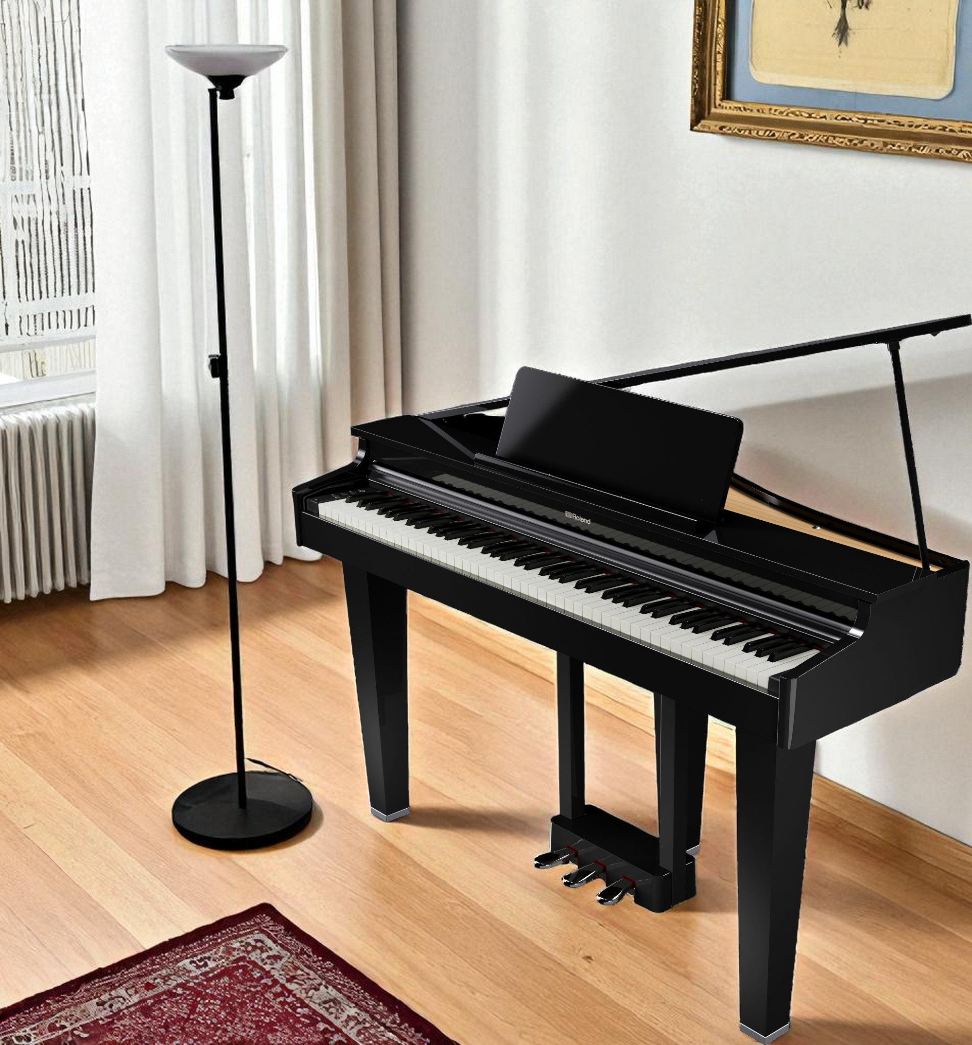Roland GP-3-PE Mini Grand Piano in Polished Ebony - $4299.99