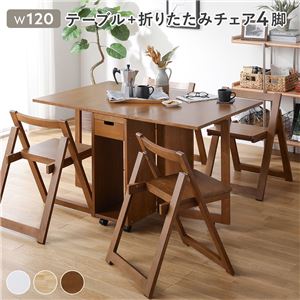 ダイニングセット 5点セット 〔 折りたたみ テーブル チェア 4脚