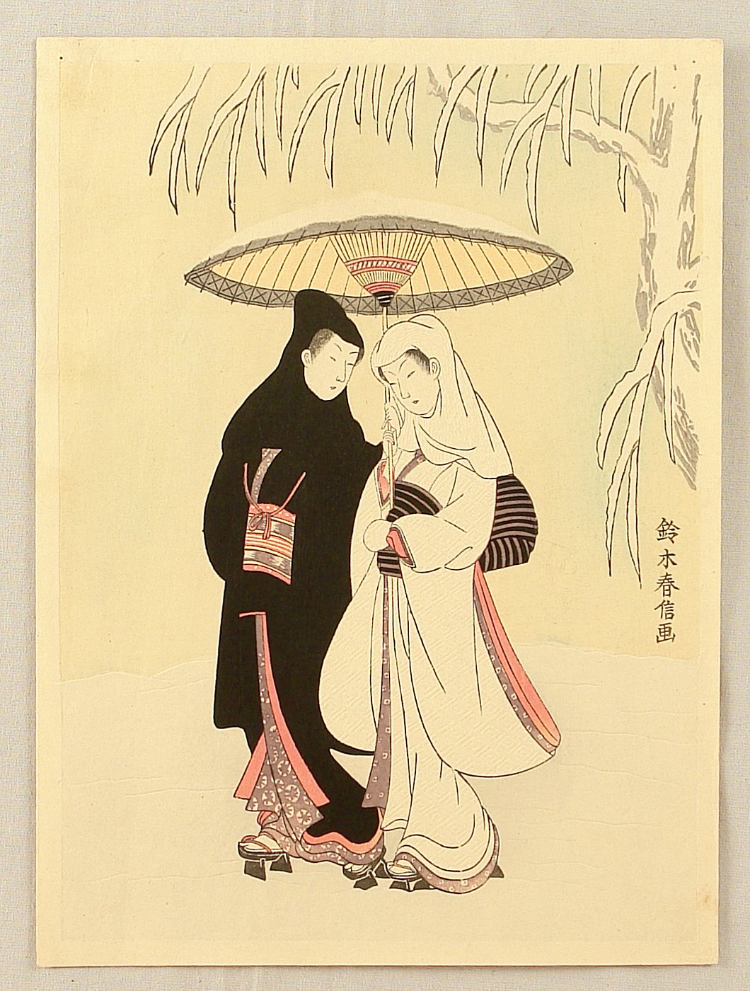 鈴木春信による浮世絵「Lovers in Snow」