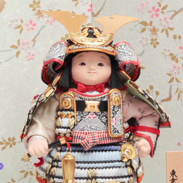 名入れ木札無料】 【送料無料】 五月人形 鎧着大将飾り 正絹赤中紺縅