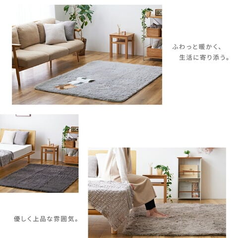 dショッピング |洗える さらふわ ラグ 抗菌 防臭 防ダニ フランネル 3
