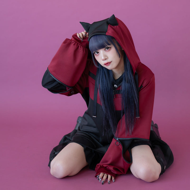小悪魔ジャージデザインロングパーカー – レディースファッション通販