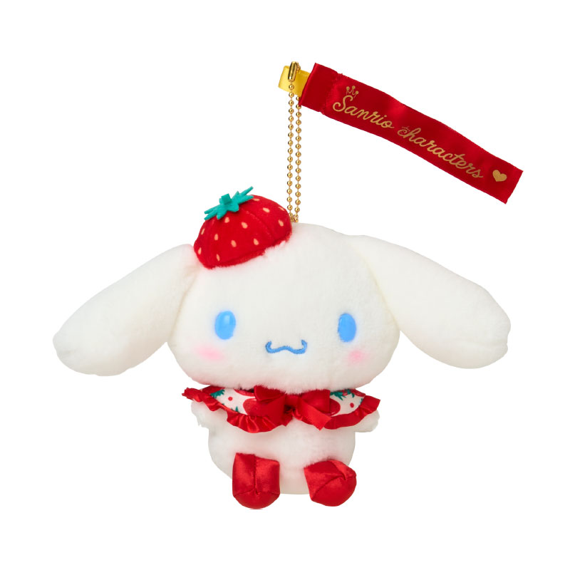 苺のドレスや小物を身につけたハローキティたちのぬいぐるみ！サンリオ