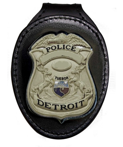 Detroit Police Belt Clip Badge Holder with Pocket and Chain – Duty