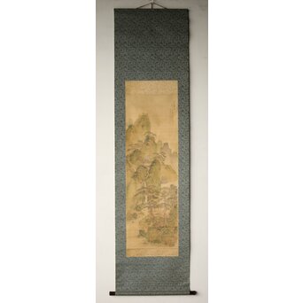斎藤畸庵 山水図 絹本掛軸 Z525｜骨董店 のびる 古美術 骨董 和風建具