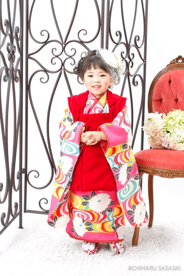 3歳アンティーク着物レンタル 大正ロマン レトロピンク｜着物レンタル