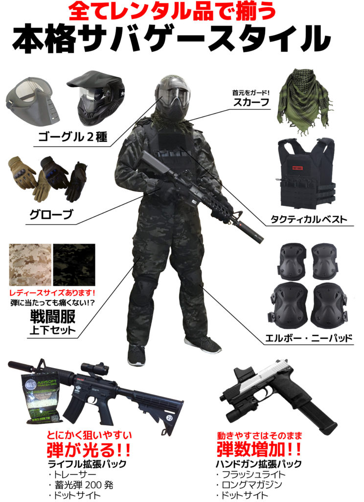 装備レンタル強化実施中！】サバゲーは怖い？痛い？を解消する装備揃っ