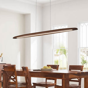 Dimmable Warm LED Walnut Wood Linear Pendant Light | Farmhouze Light