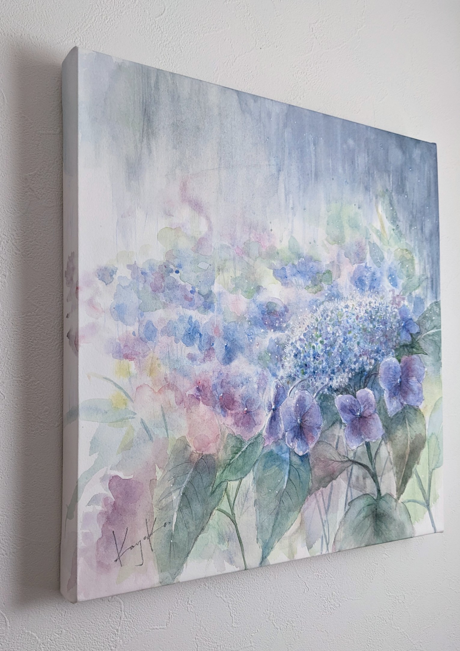 額の花・紫陽花青 by Kayoko Kurosaki - 絵画販売・購入・レンタル