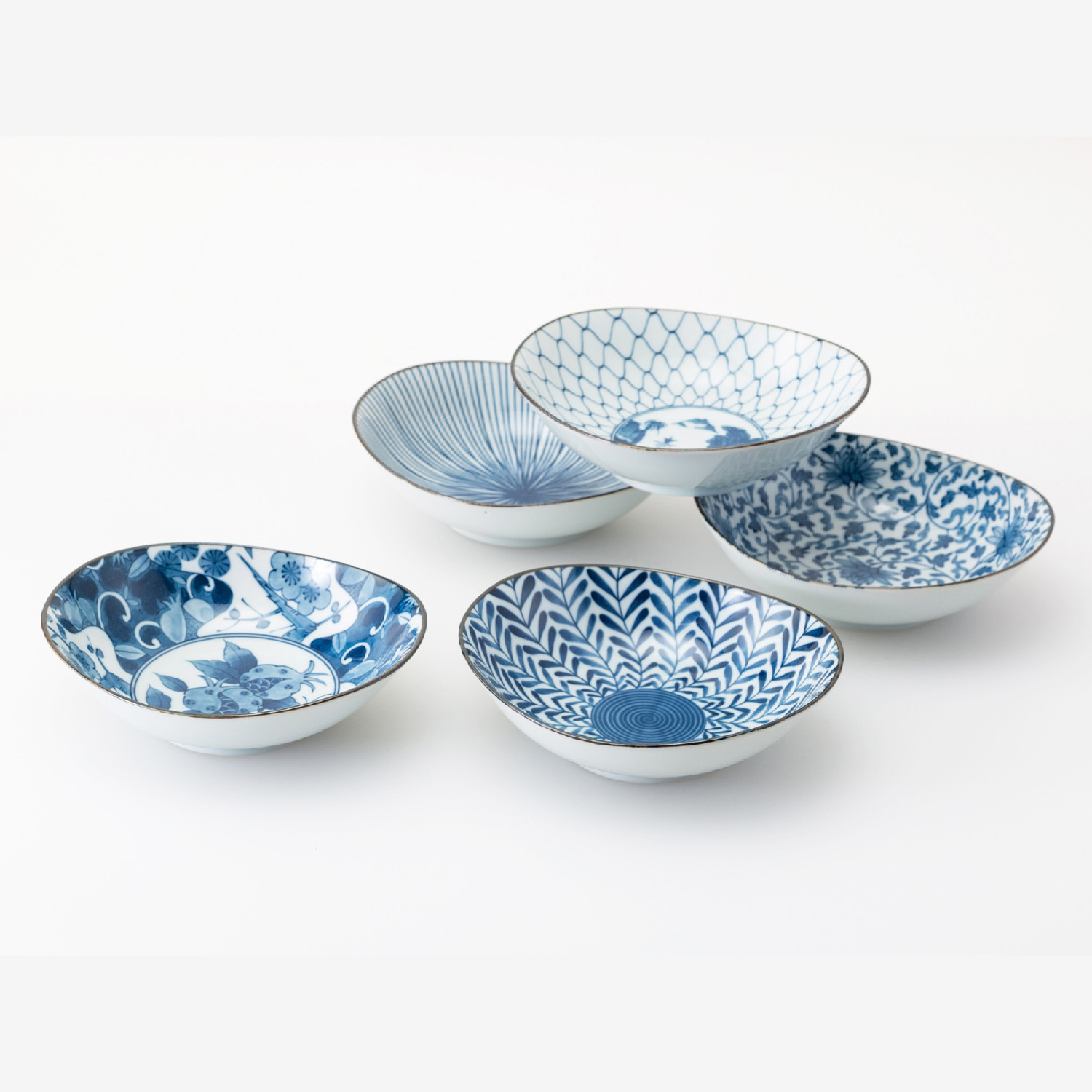 Price Gift｜藍絵変り 楕円鉢揃 M｜西海陶器 | SAIKAI B-SHOP｜西海