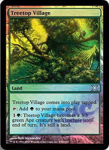Foil】《樹上の村/Treetop Village》(ゲートウェイ)[10ED-P] 土地U