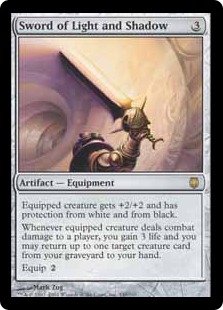 Foil】(366)□ボーダーレス□《光と影の剣/Sword of Light and Shadow