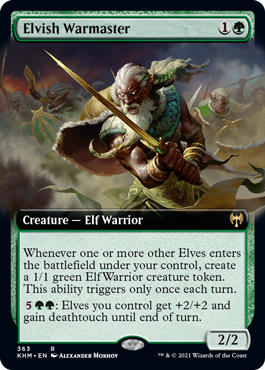 Foil】(363)□拡張アート□《エルフの戦練者/Elvish Warmaster》[KHM