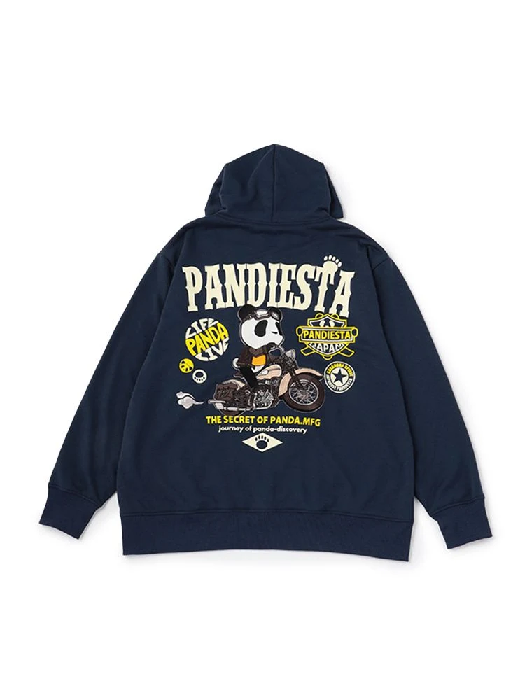 ブラック 【PANDIESTA JAPAN】バイカーパンダフルZIPパーカー