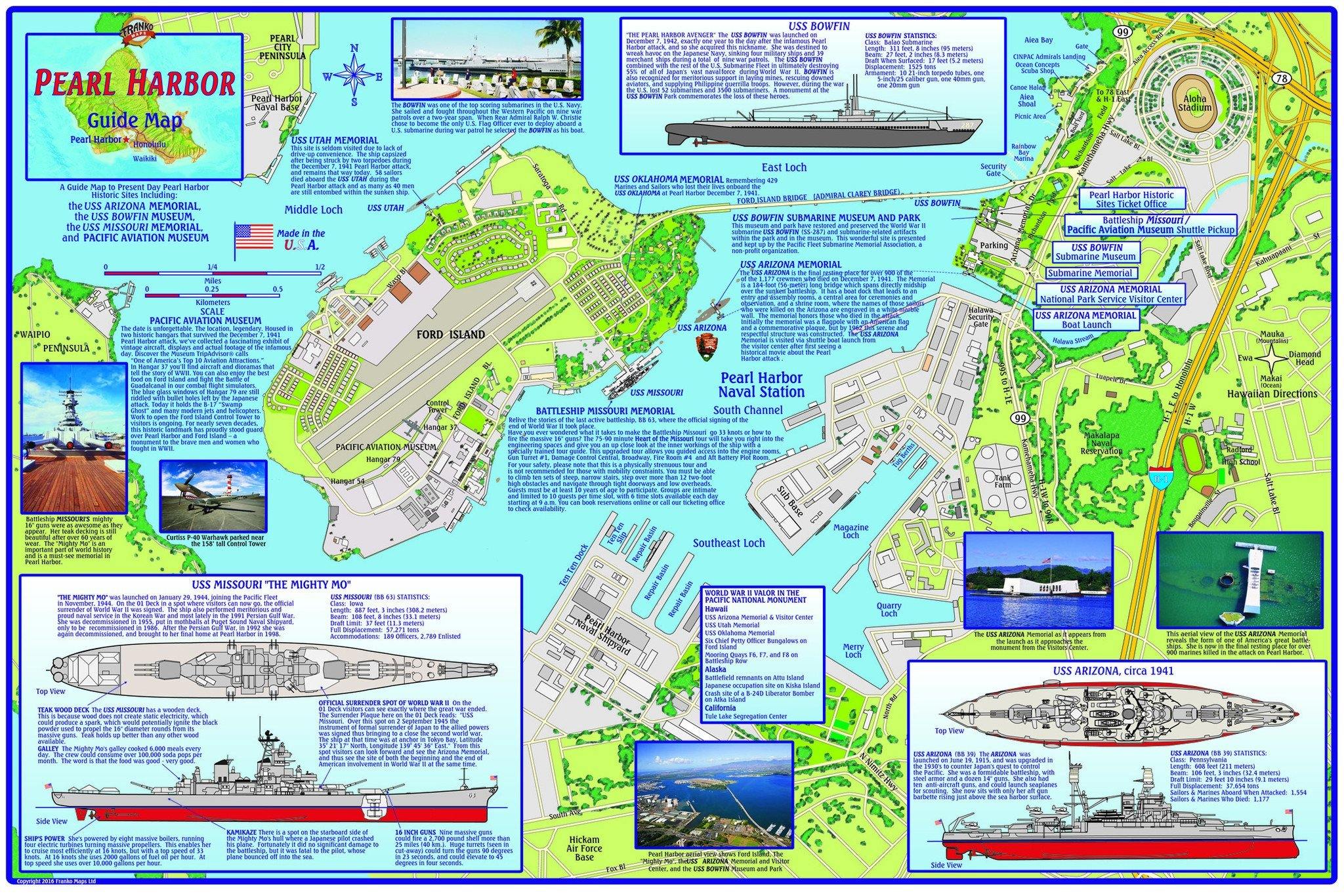 Pearl Harbor History & Guide Map – Franko Maps
