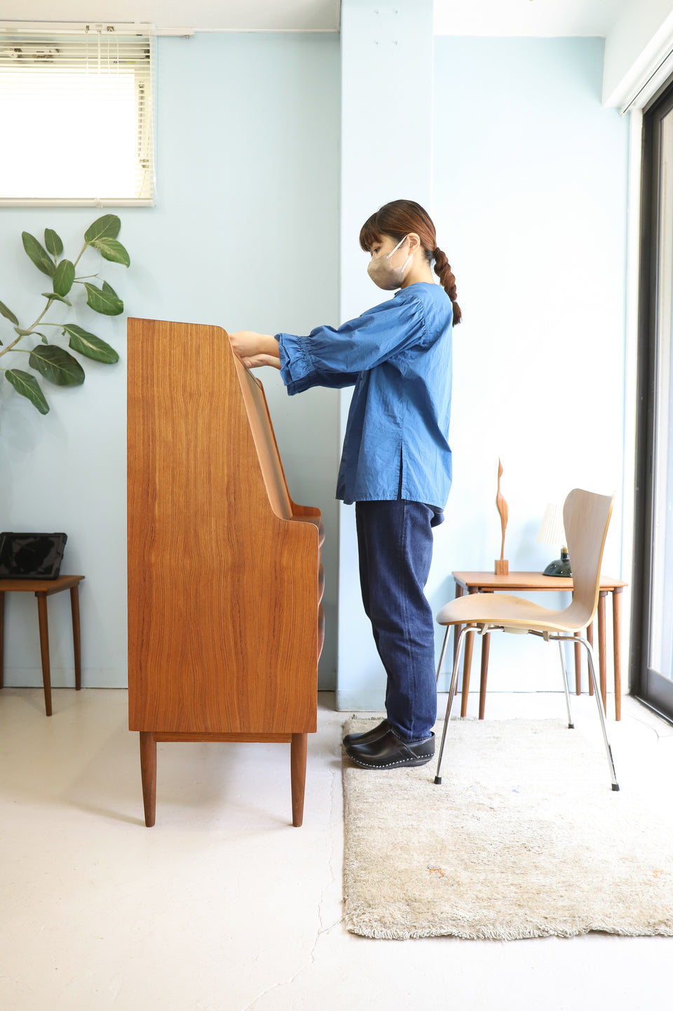 デンマークヴィンテージ ライティングビューロー チーク材 北欧家具
