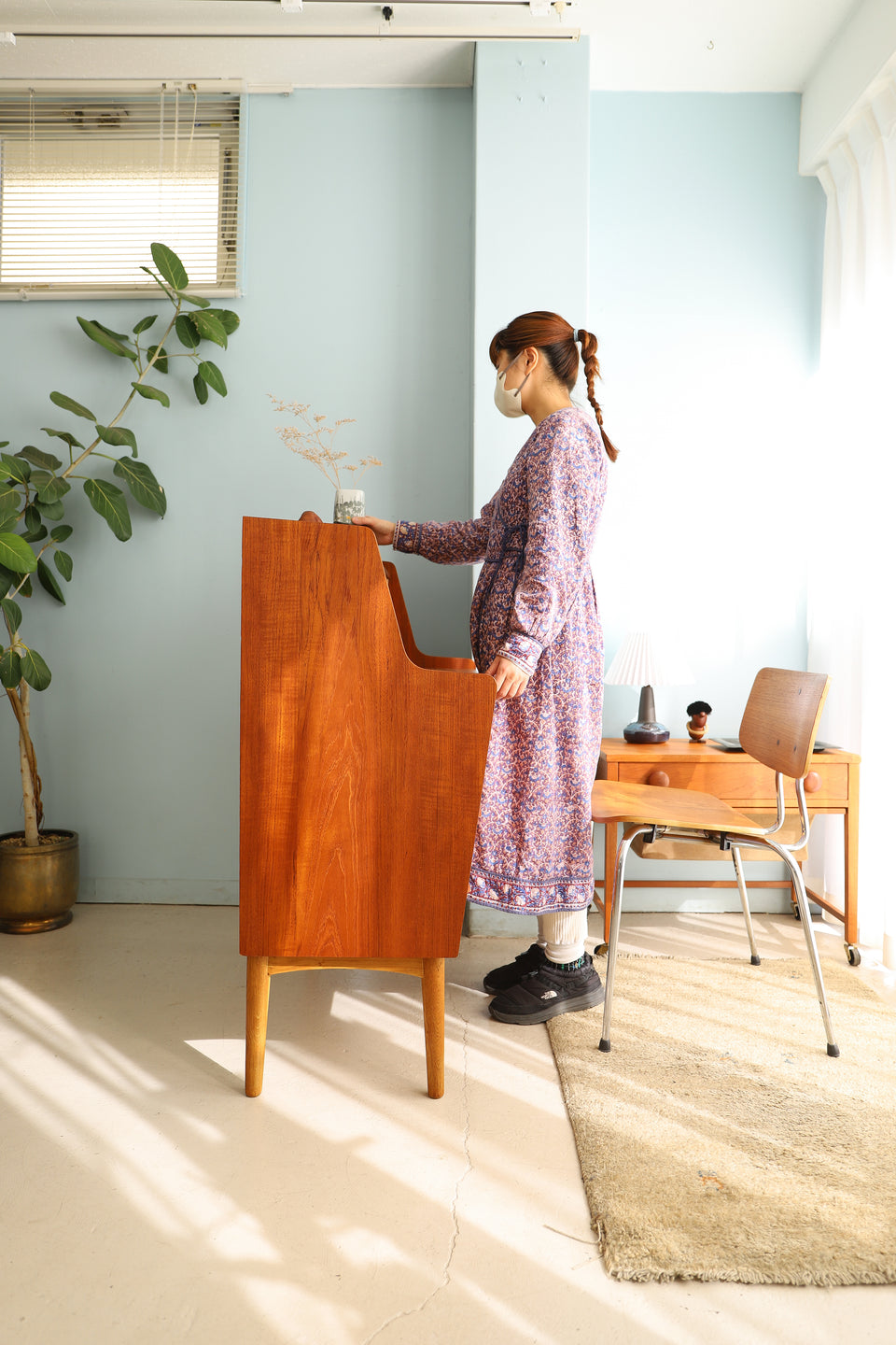 デンマークヴィンテージ ライティングビューロー チーク材 北欧家具