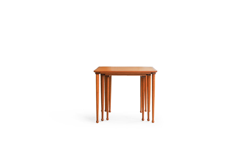 デンマーク ヴィンテージ ネストテーブル チーク材 北欧家具/Danish