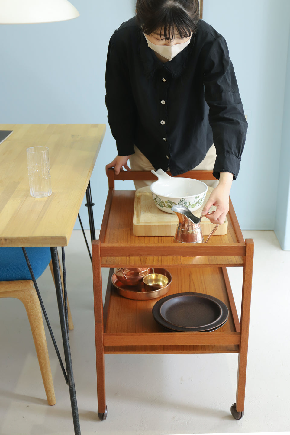 デンマークヴィンテージ ワゴン バーカート チーク材 北欧家具/Danish