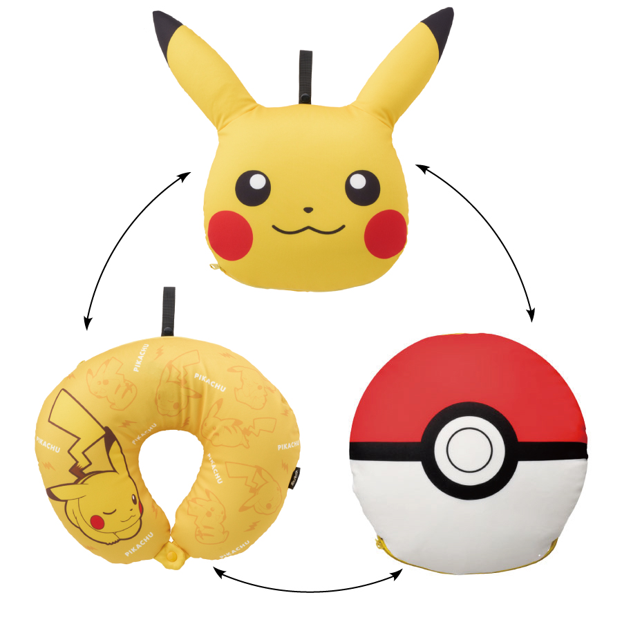 ポケモン モンスターボールにもピカチュウにもなる3WAYネックピロー