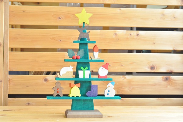 クリスマスインテリア ステージツリー グリーン 木のおもちゃHANA