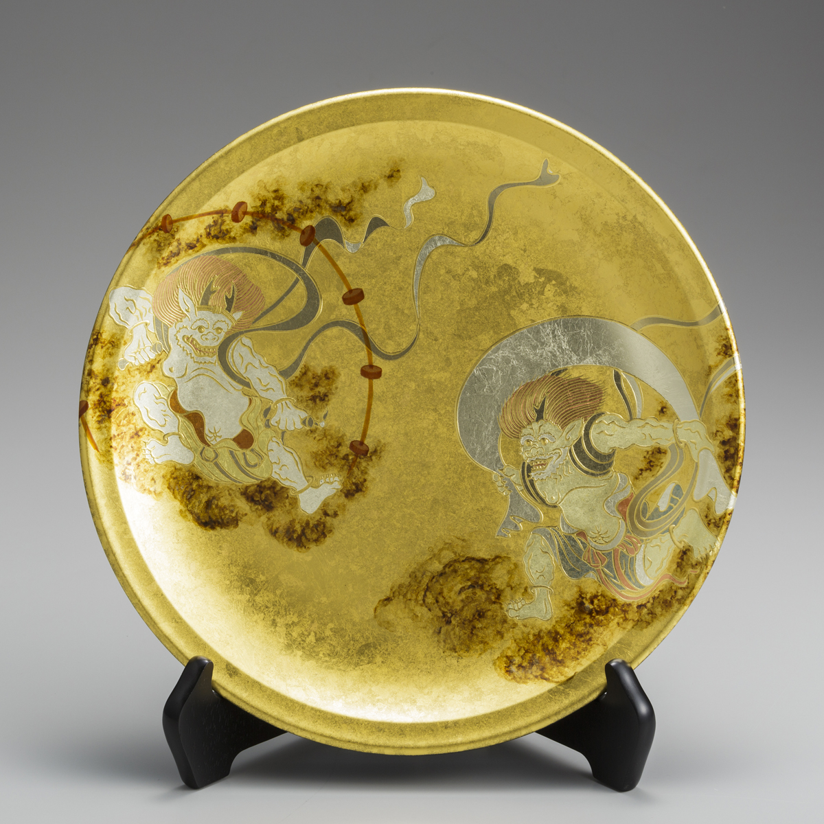 箔一 hakuichi 金箔 金沢箔 金沢 工芸品 四曲小屏風 風神雷神図