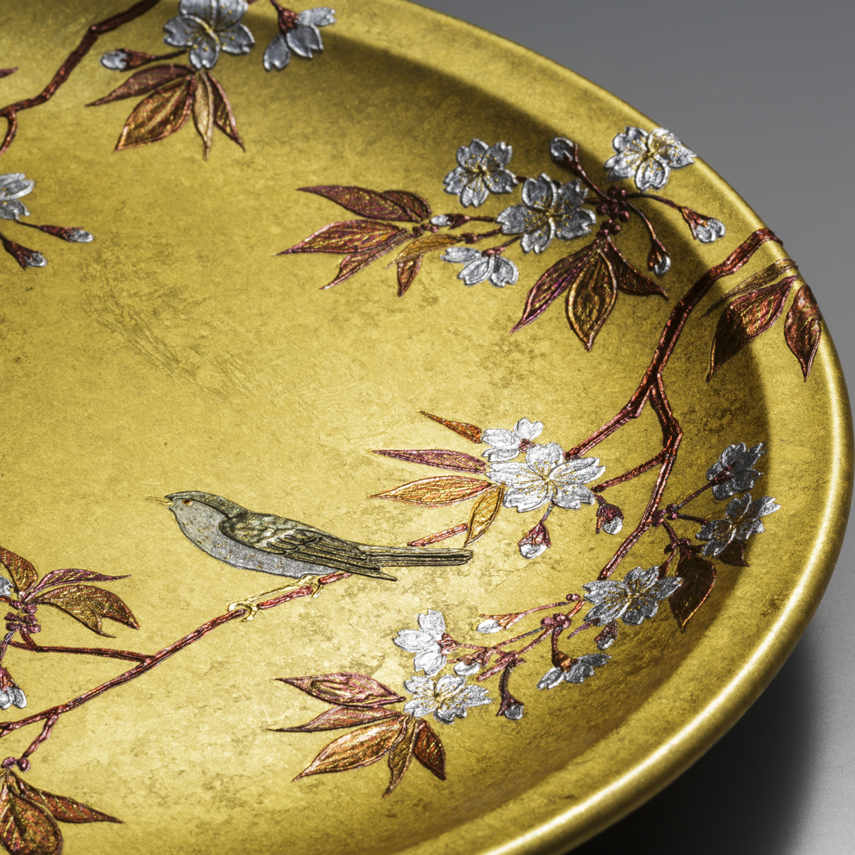 箔一 hakuichi 金箔 金沢箔 金沢 工芸品 飾り皿 桜にうぐいす