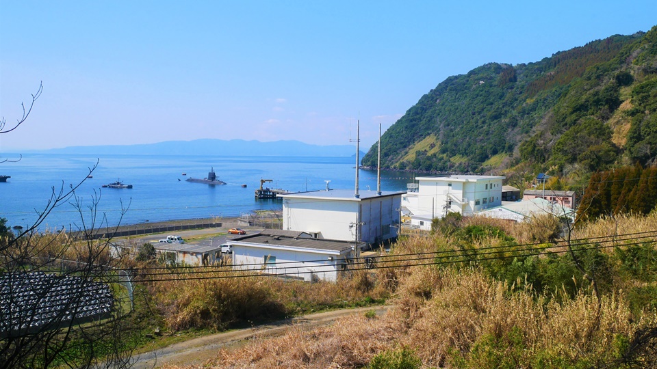 亀割公園 海自鹿児島音響測定所を見下ろす潜水艦の見学スポット