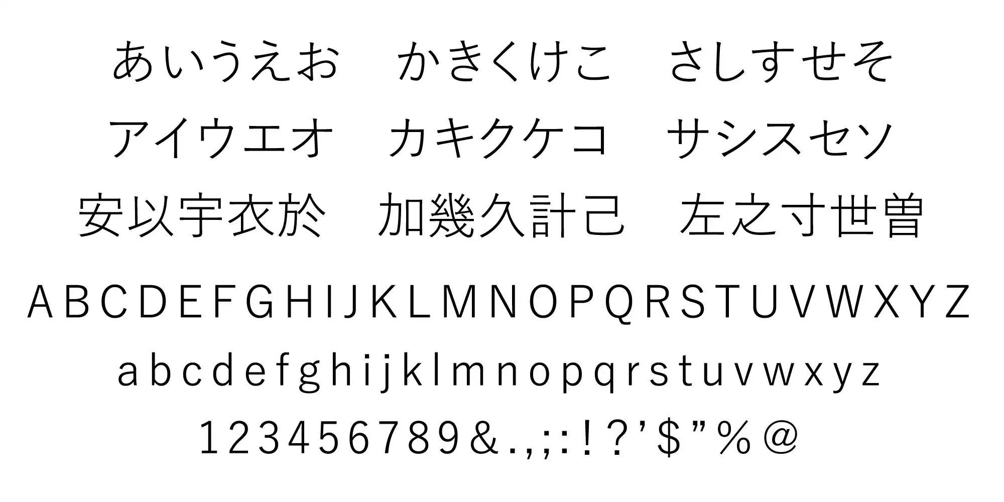 角ゴシック体フォント一覧｜ステッカーショップヒンメル