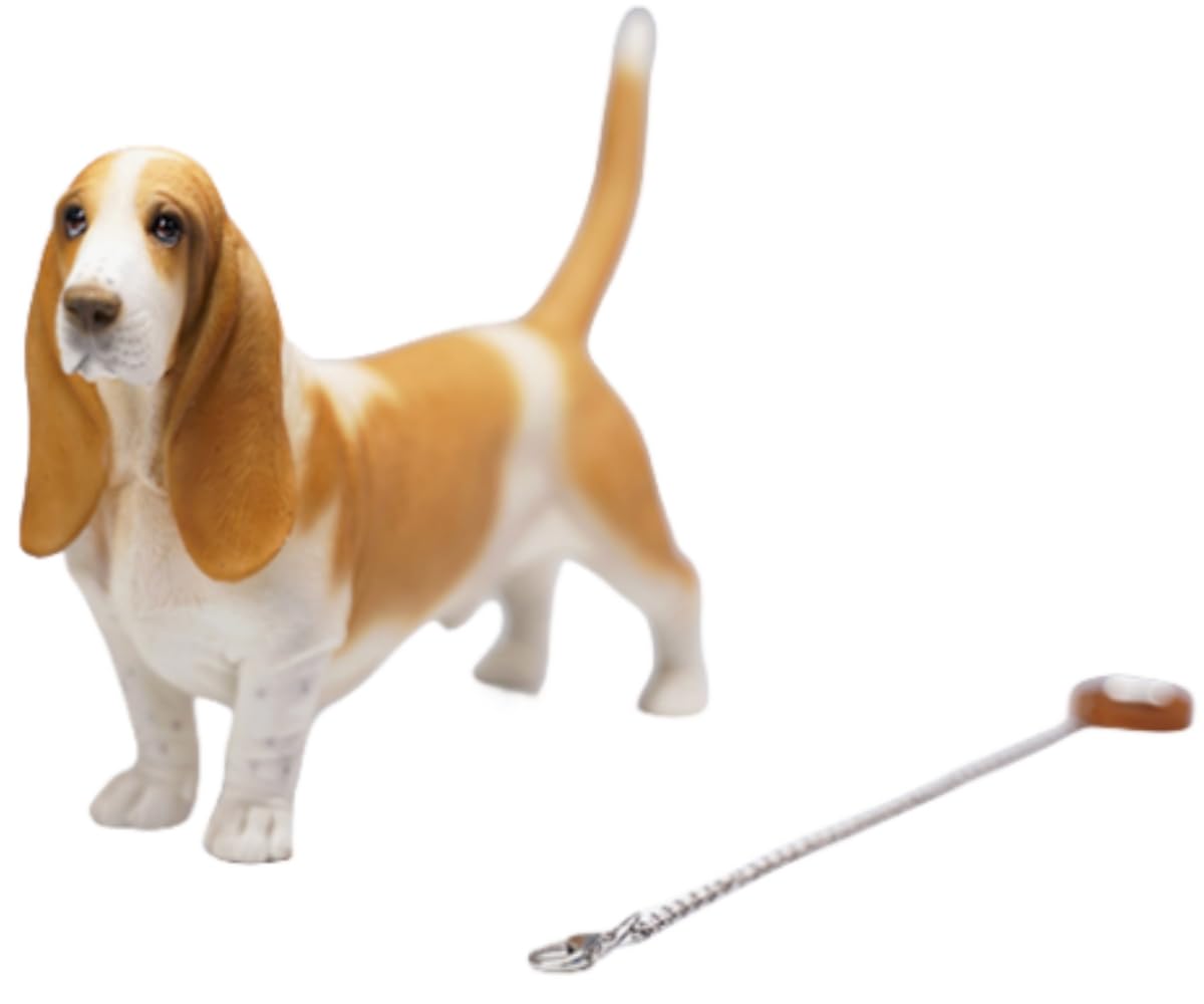 JXK Collectible Dog Figure: Basset Hound, Expertly Hand-Painted, Lifel