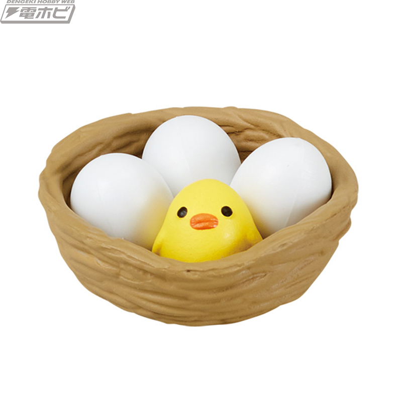 エポック社のカプセルトイにパックも容器もかわいい卵のミニチュアが