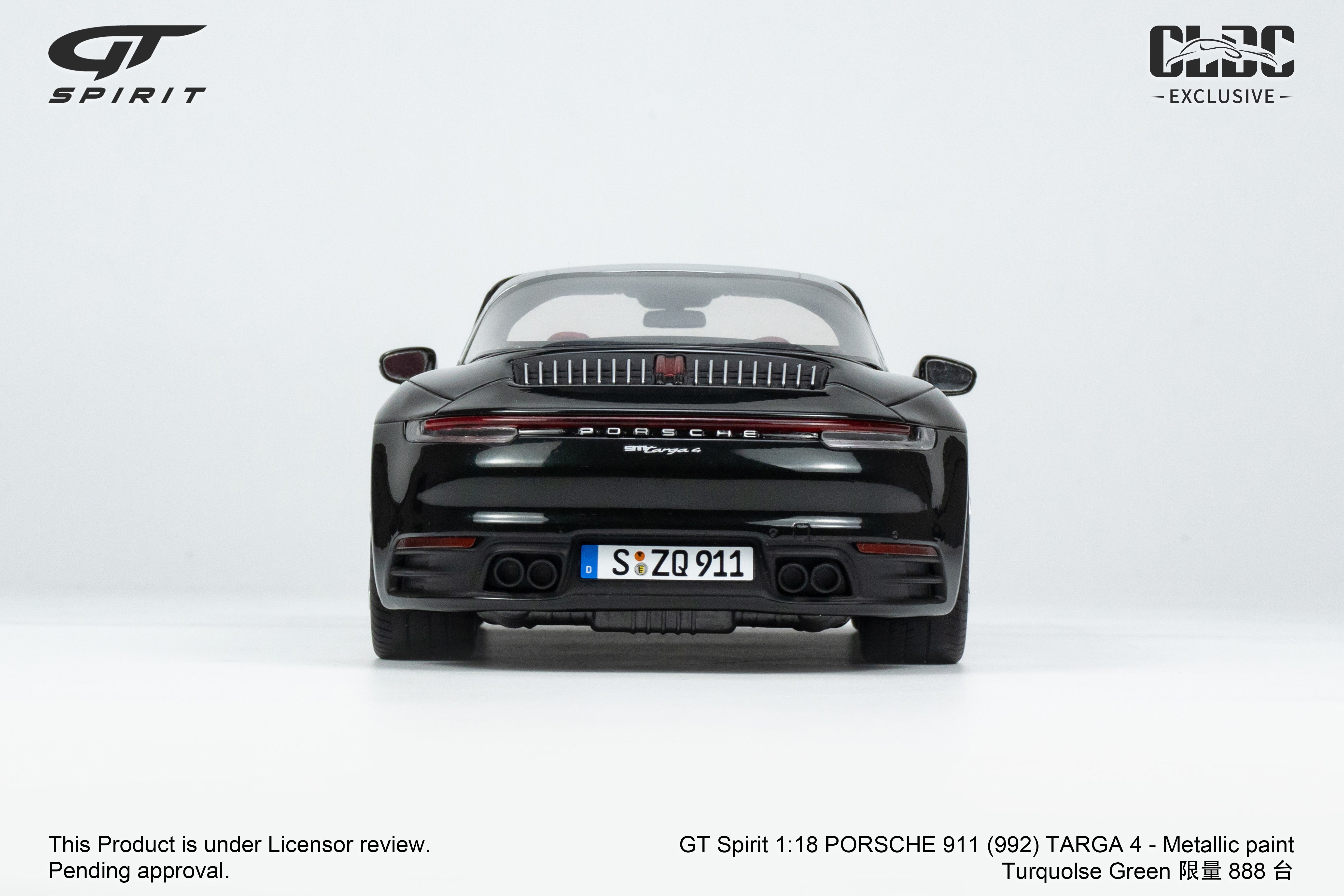 GT Spirit 1:18 Porsche 911(992) Targa 4 Metallic Paint Turquoise