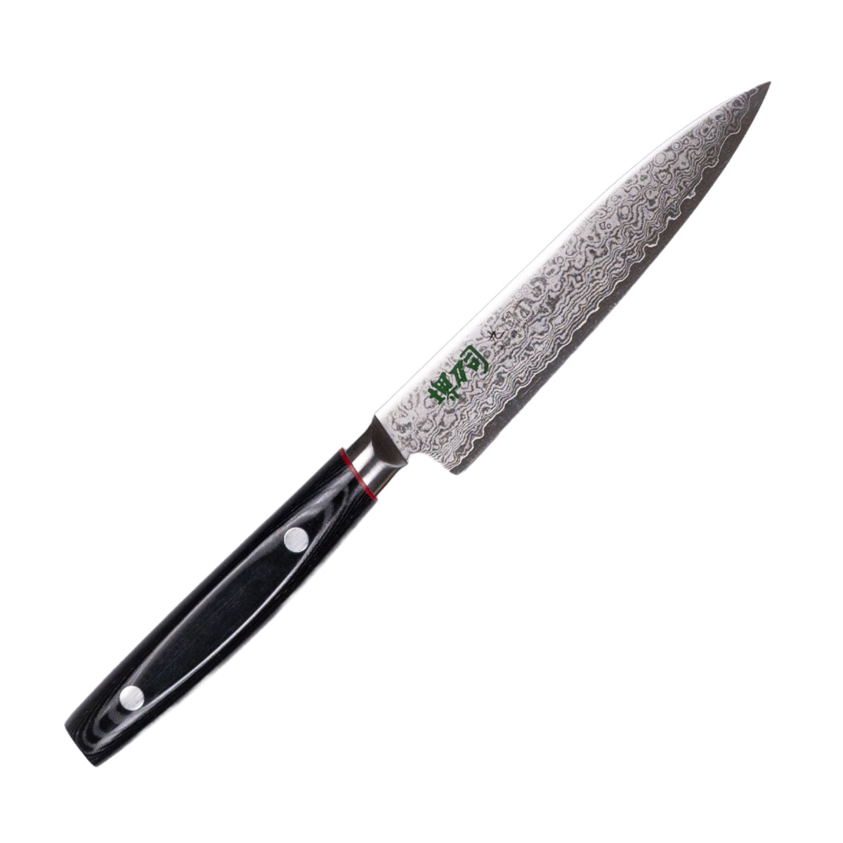 ペティナイフ 12cm 九間丁 ダマスカス鋼割込 黒マイカルタ 堺刀司 日本