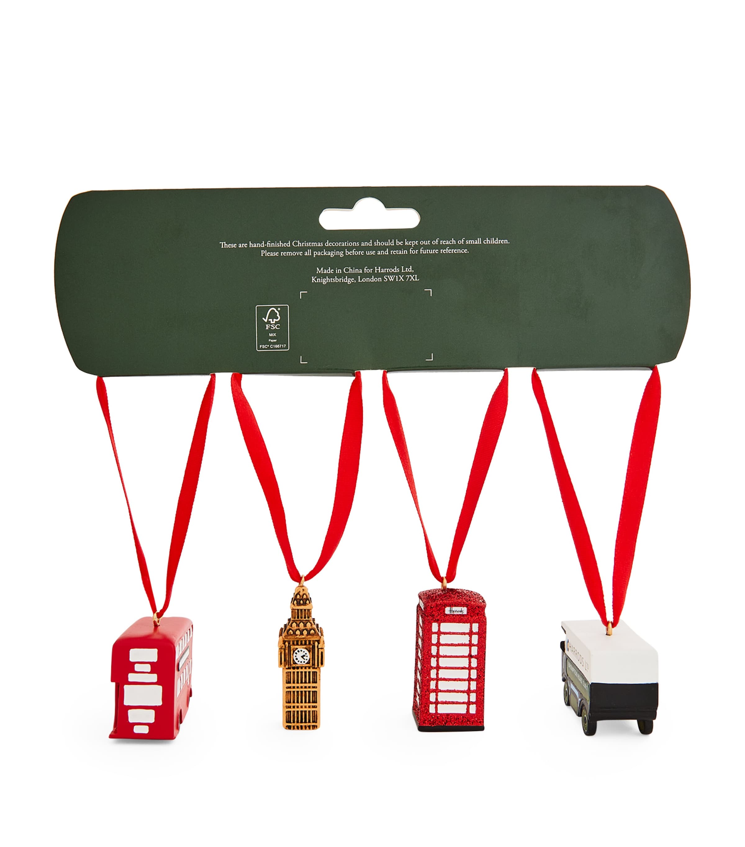 Harrods London Icons Tree Decorations (Set of 4) | Harrods US