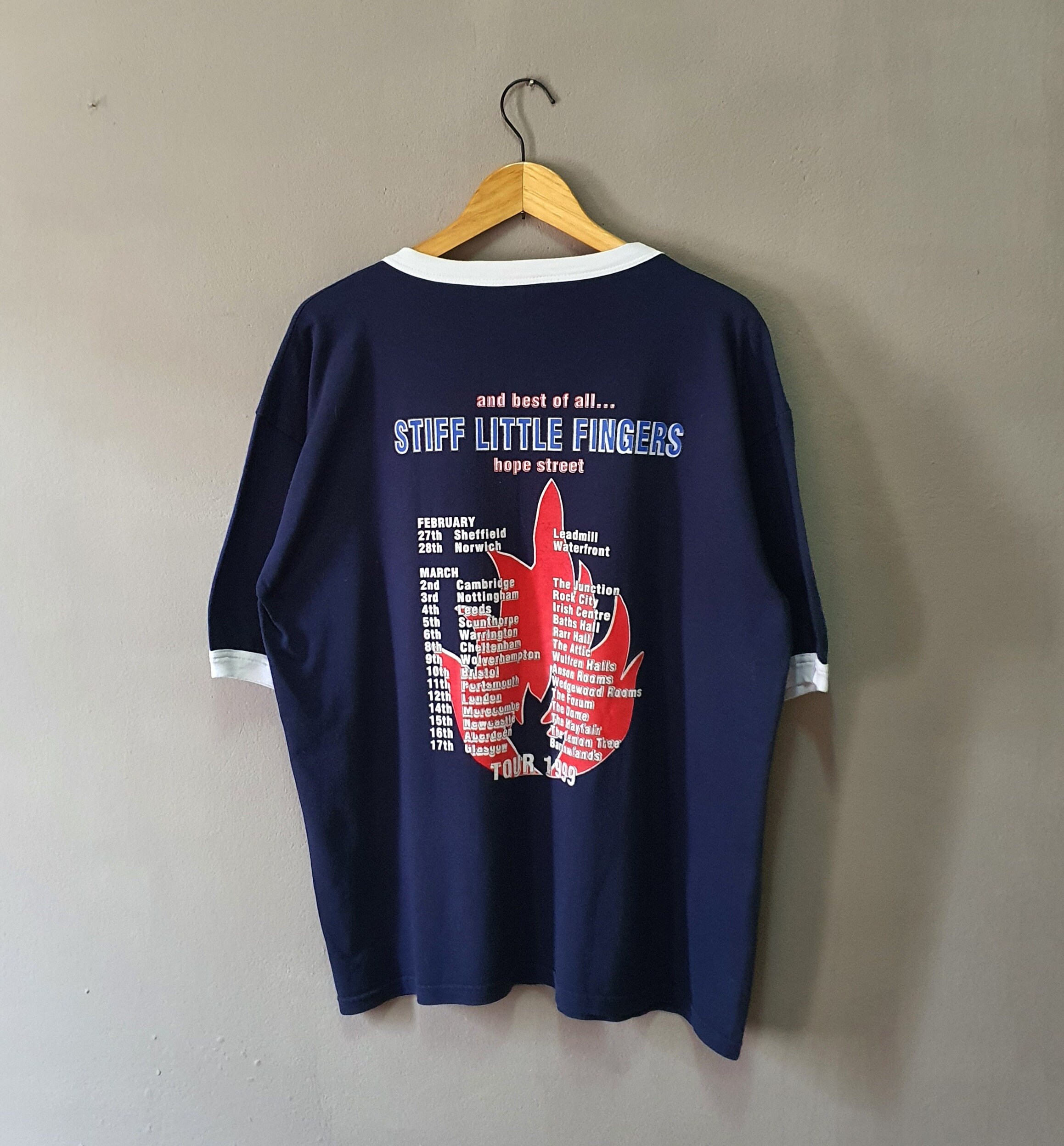 90s ヴィンテージSTIFF LITTLE FINGERS 来日記念Tシャツ