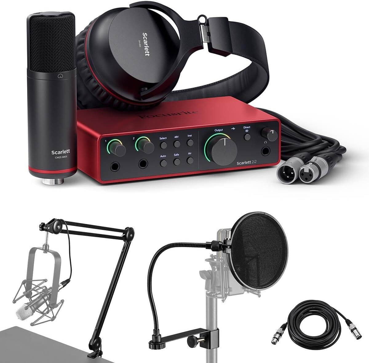 Focusrite Scarlett 2i2 Studio 4th Gen USB Interface Microphone